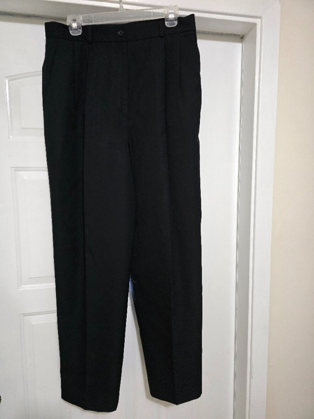 Pants Women's Black Front Pleated Zip Lined Pockets Focus 2000 size 14 1990s